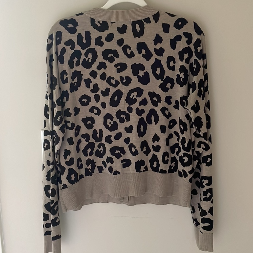 Sanctuary Cardigan Button Sweater Tan Black Cheetah Animal Leopard Print Women S - Picture 6 of 8